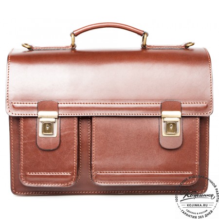 Мужской кожаный портфель "Оптима II" (коричневый)