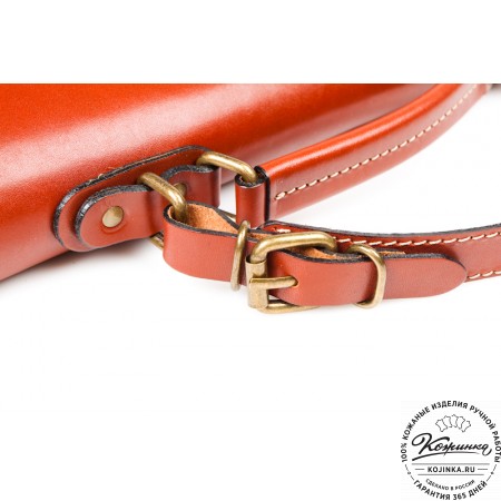 Деловой кожаный портфель "Мини" (тёмно-рыжий)