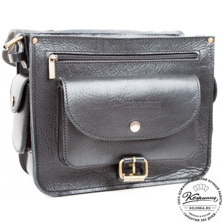 Кожаная  сумка "Виктория" (черная)