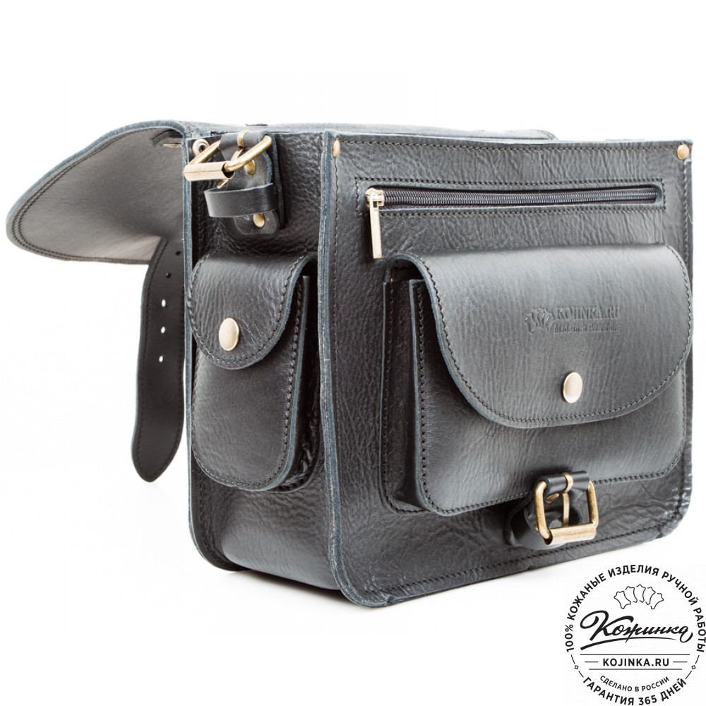 Кожаная  сумка "Виктория" (черная)