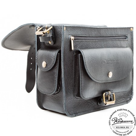 Кожаная  сумка "Виктория" (черная)