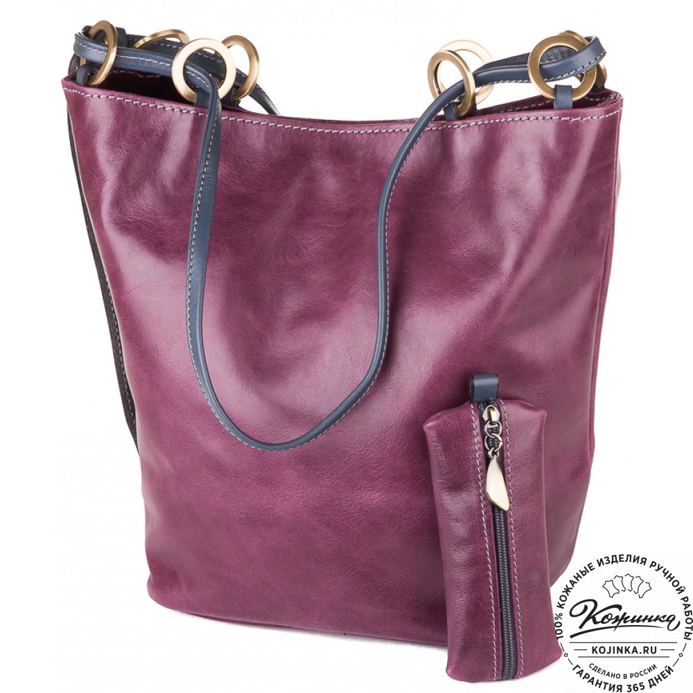 Кожаная сумка "Хлоя" (сирень)