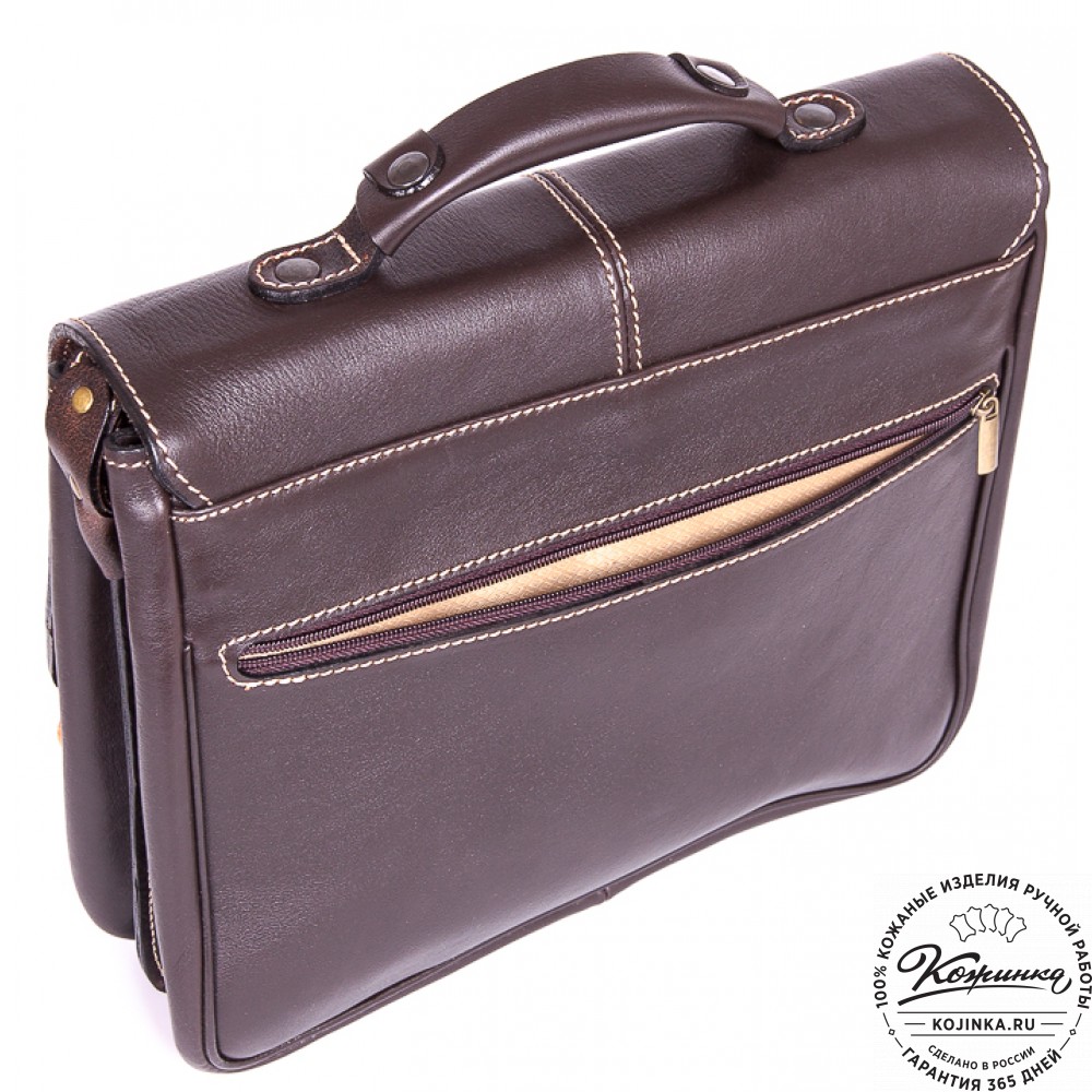Кожаный портфель "Сорбонна" (темно-коричневый)