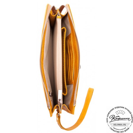 Кожаный клатч  Москва (желтый)