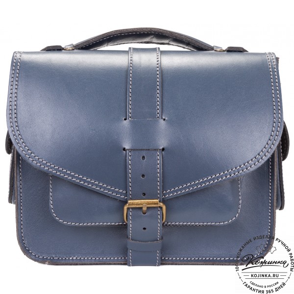 Кожаная  сумка "Виктория" (синяя). фото 1